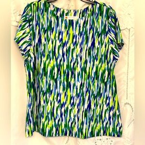 Jude Connally Green and Blue Graphic short sleeve top
